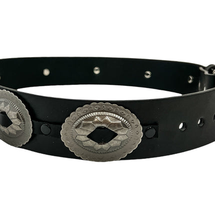 BT590-ANTIQUE SILVER OVAL CONCH BELT