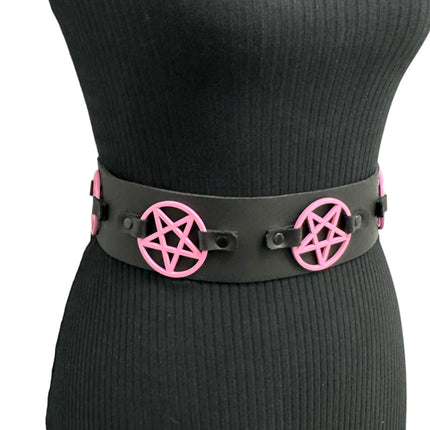 BT595-PS  PINK PENTAGRAM LINK-BELT