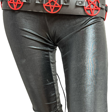 BT595-RS  RED  PENTAGRAM BELT
