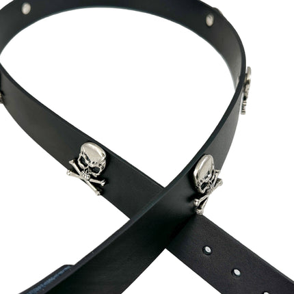 BT643   1 1/4" WIDE SKULL & CROSSBONE  BELT