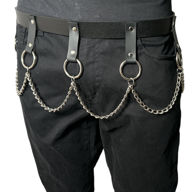 BT624 HANGING CHAIN RING BONDAGE BELT