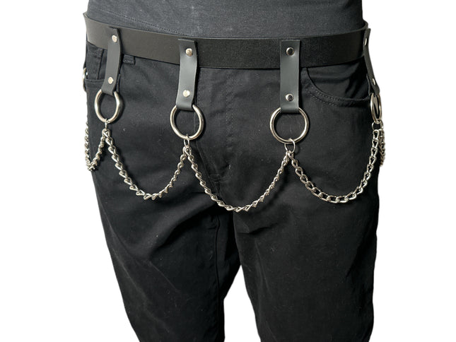BT624 HANGING CHAIN RING BONDAGE BELT