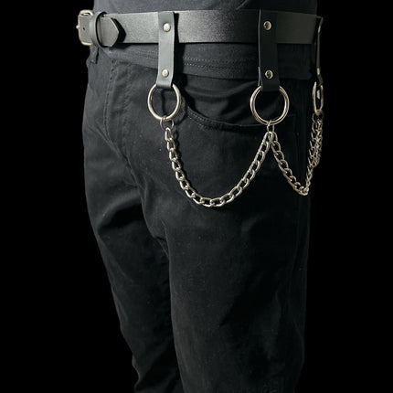 BT624 HANGING CHAIN RING BONDAGE BELT