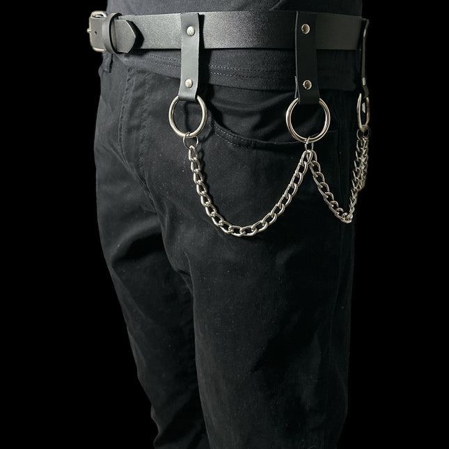 BT624 HANGING CHAIN RING BONDAGE BELT