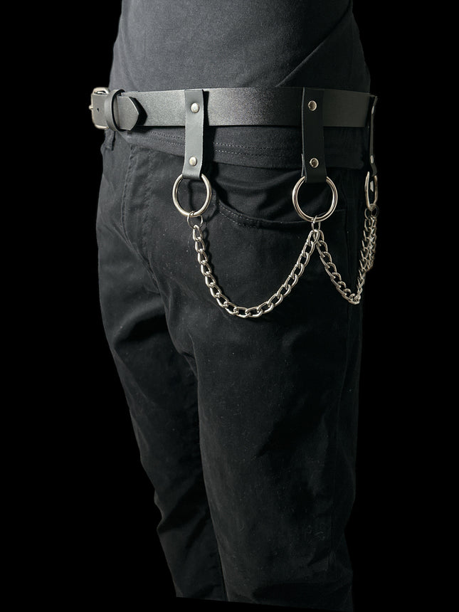 BT624 HANGING CHAIN RING BONDAGE BELT