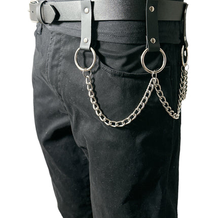 BT624 HANGING CHAIN RING BONDAGE BELT