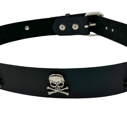 BT644   1 1/2" WIDE SKULL & CROSSBONE  BELT