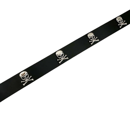 BT644   1 1/2" WIDE SKULL & CROSSBONE  BELT