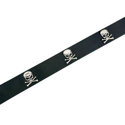 BT644   1 1/2" WIDE SKULL & CROSSBONE  BELT