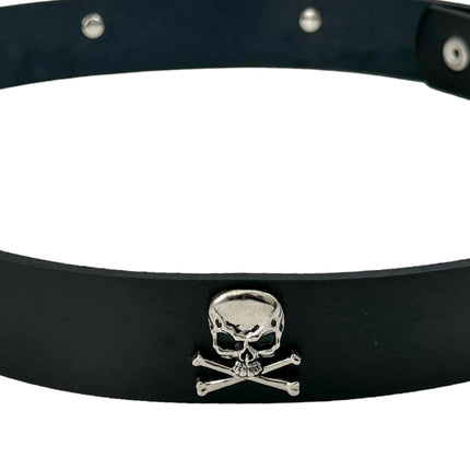 BT644   1 1/2" WIDE SKULL & CROSSBONE  BELT