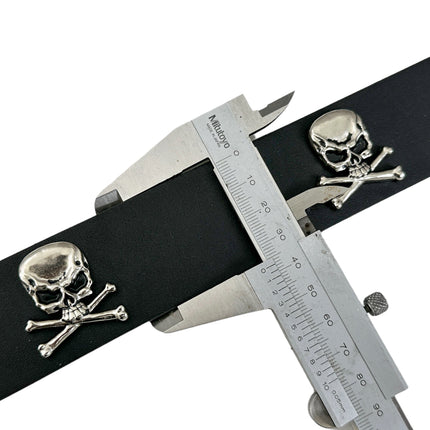 BT644   1 1/2" WIDE SKULL & CROSSBONE  BELT