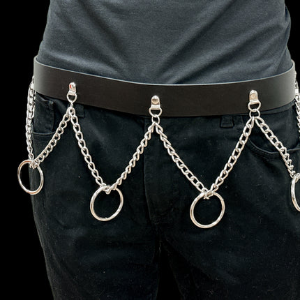 BT627 HANGING CHAIN RING BONDAGE BELT