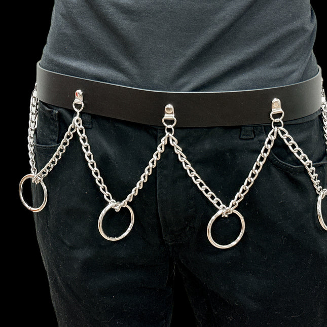 BT627 HANGING CHAIN RING BONDAGE BELT