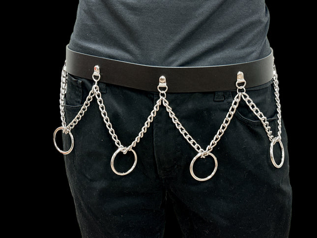 BT627 HANGING CHAIN RING BONDAGE BELT