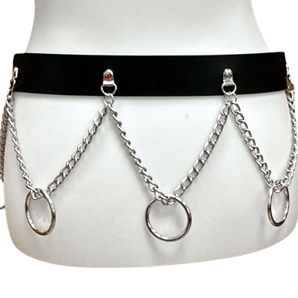 BT627 HANGING CHAIN RING BONDAGE BELT