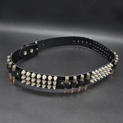 BT632 UK77 STUDDED REAL NICKEL BULLET BELT