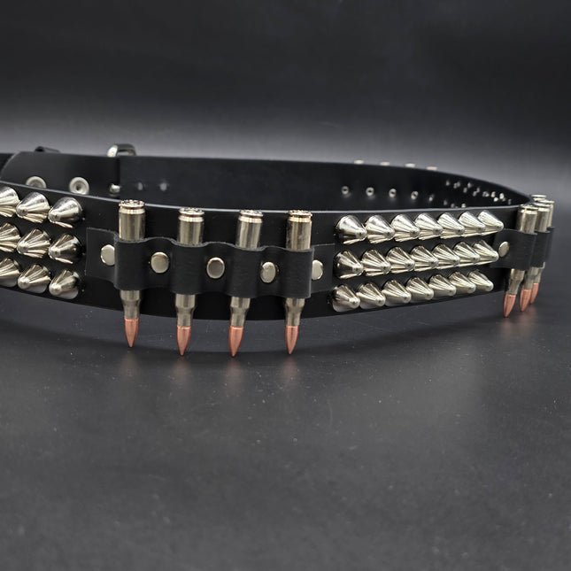 BT632 UK77 STUDDED REAL NICKEL BULLET BELT