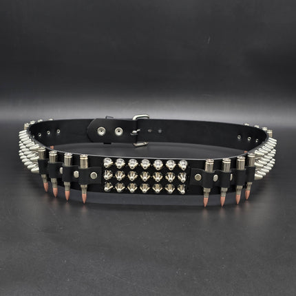 BT632 UK77 STUDDED REAL NICKEL BULLET BELT