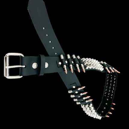 BT632 UK77 STUDDED REAL NICKEL BULLET BELT