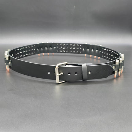 BT632 UK77 STUDDED REAL NICKEL BULLET BELT