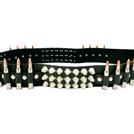 BT632 UK77 STUDDED REAL NICKEL BULLET BELT