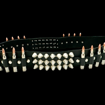 BT632 UK77 STUDDED REAL NICKEL BULLET BELT