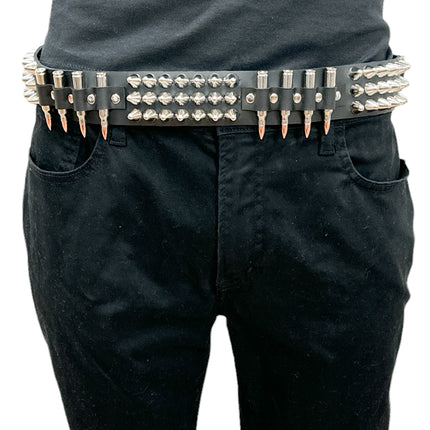BT632 UK77 STUDDED REAL NICKEL BULLET BELT