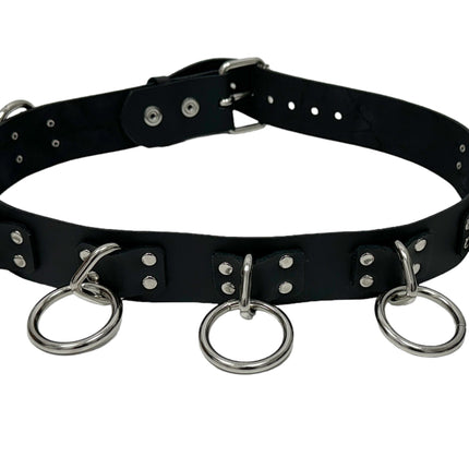 BT690 4 RIVETS LARGE RING BONDAGE BELT