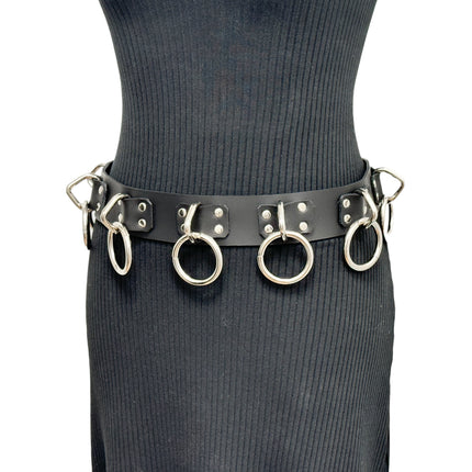 BT690 4 RIVETS LARGE RING BONDAGE BELT