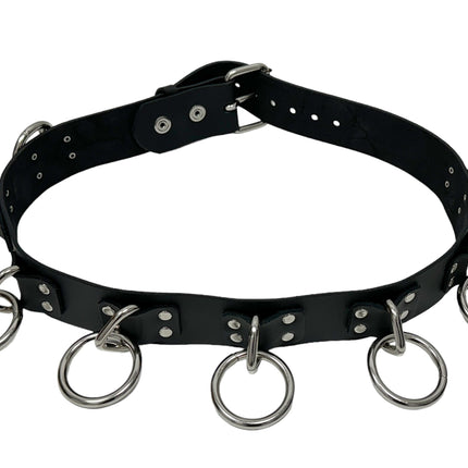 BT690 4 RIVETS LARGE RING BONDAGE BELT