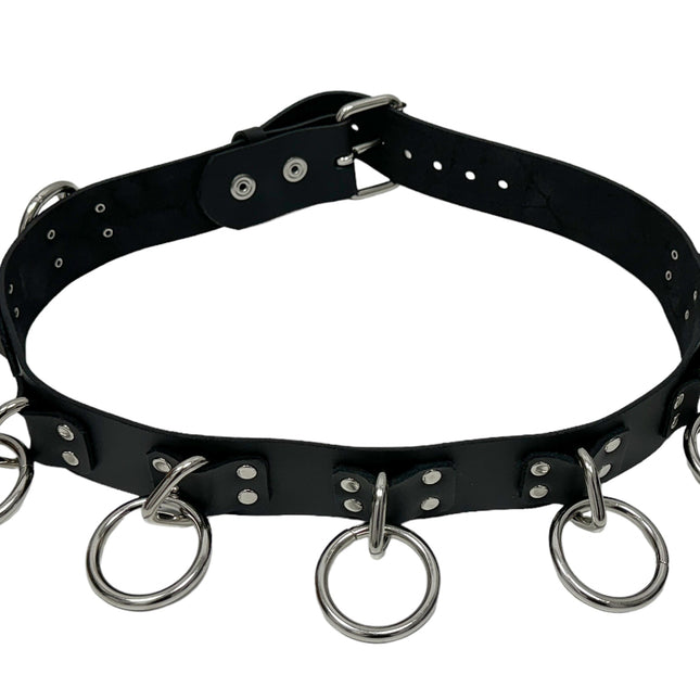 BT690 4 RIVETS LARGE RING BONDAGE BELT