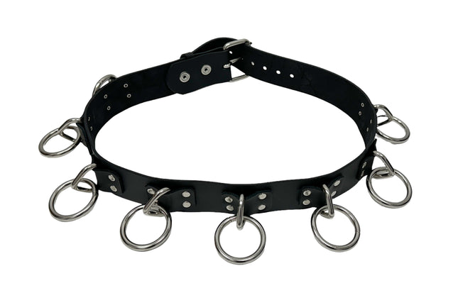 BT690 4 RIVETS LARGE RING BONDAGE BELT