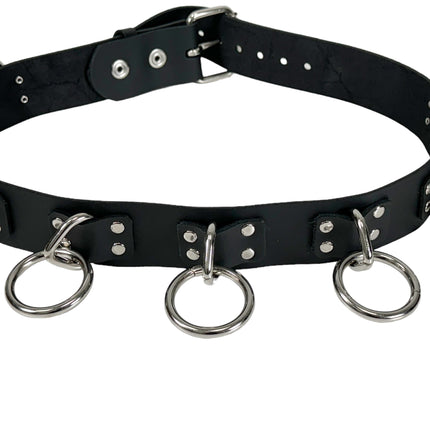 BT690 4 RIVETS LARGE RING BONDAGE BELT