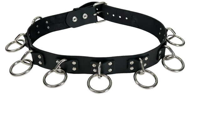 BT690 4 RIVETS LARGE RING BONDAGE BELT