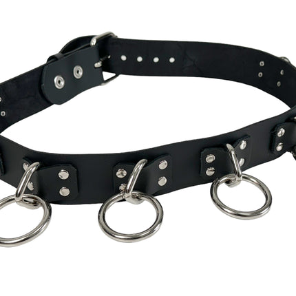 BT690 4 RIVETS LARGE RING BONDAGE BELT