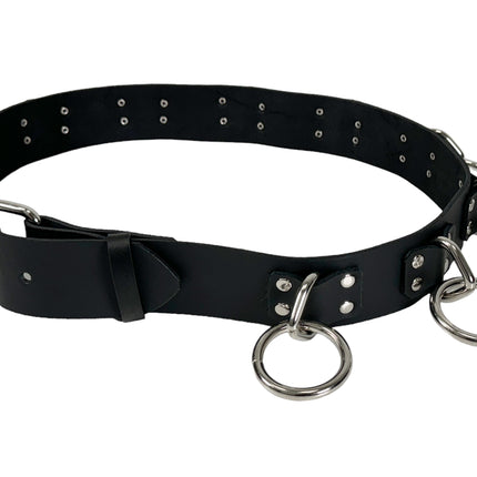 BT690 4 RIVETS LARGE RING BONDAGE BELT