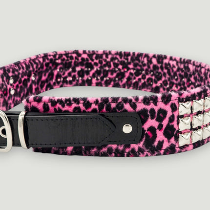 BT704L-LEOPARD FUZZY FABRIC STUDDED WAIST BELT