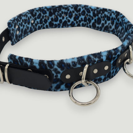BT704L-LEOPARD FUZZY FABRIC BONDAGE WAIST BELT