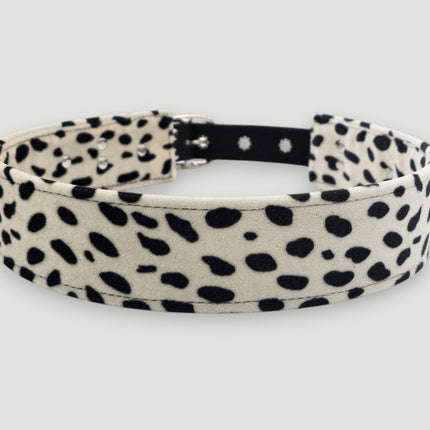 BT704L-LEATHER STRAPPED LEOPARD FUZZY FABRIC WAIST BELT