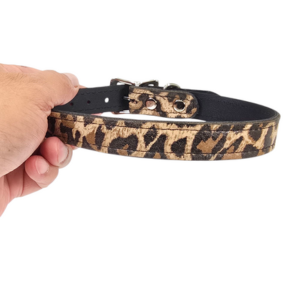 CK100-075L-CHEETAH 3/4" PLAIN GENUINE LEATHER LEOPARD CHEETAH