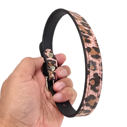 CK100-075L-CHEETAH 3/4" PLAIN GENUINE LEATHER LEOPARD CHEETAH