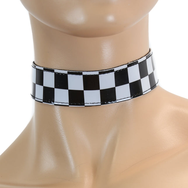 CK100 PLAIN CHECKEREDBOARD CHOKER