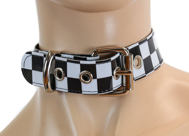 CK100 PLAIN CHECKEREDBOARD CHOKER