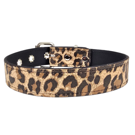 CK100-075L-CHEETAH 3/4" PLAIN GENUINE LEATHER LEOPARD CHEETAH
