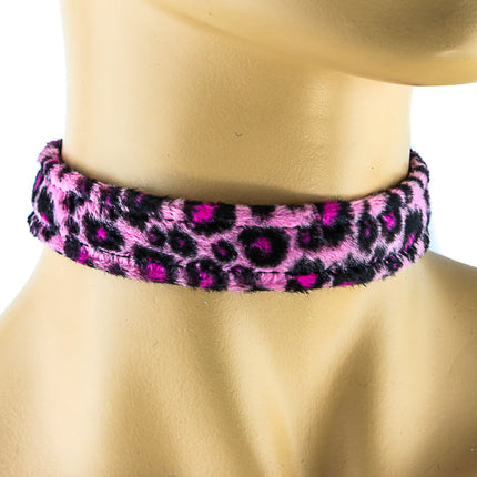 CK100 FUZZY LEOPARD PLAIN CHOKER