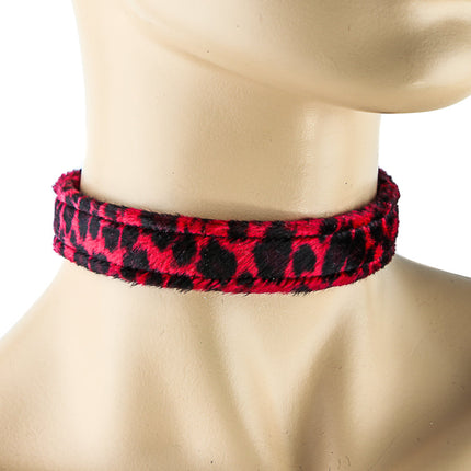 CK100 FUZZY LEOPARD PLAIN CHOKER