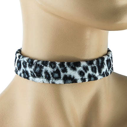 CK100 FUZZY LEOPARD PLAIN CHOKER