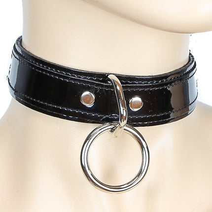 CK102P PATENT LEATHER BONDAGE CHOKER