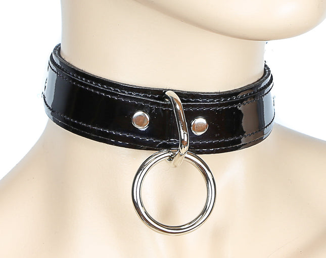 CK102P PATENT LEATHER BONDAGE CHOKER