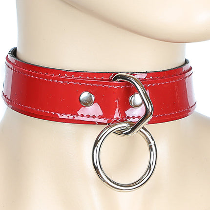 CK102P PATENT LEATHER BONDAGE CHOKER